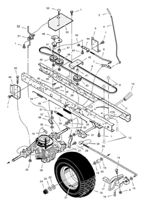 Drive Assembly Diagram and Parts List for 425604X18A 2003 Briggs and Stratton Lawn Tractor